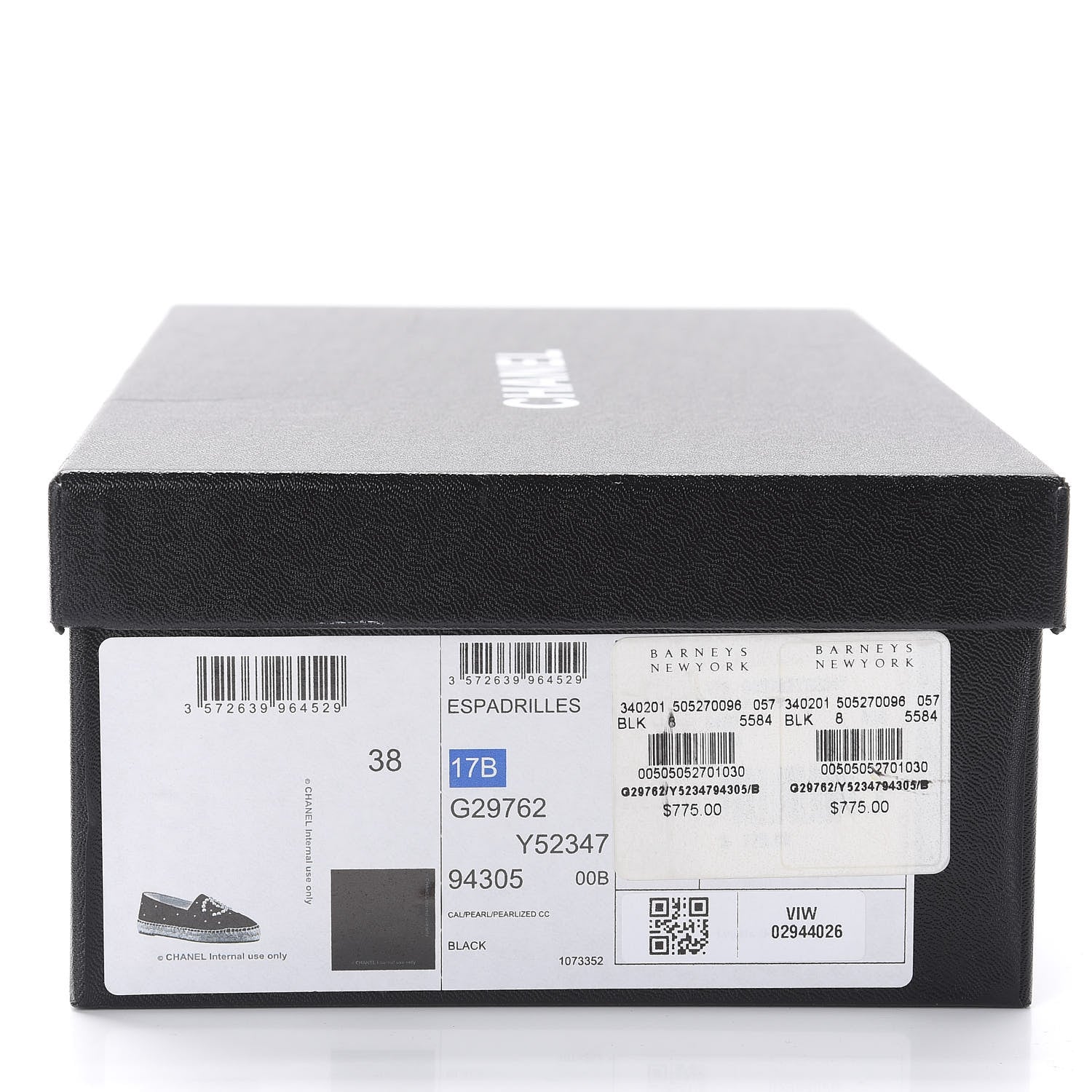 Chanel Suede Pearl CC Espadrilles 38 Black 10 of 11