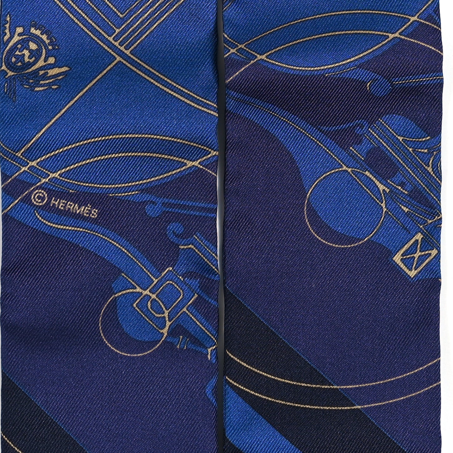Silk Ex-Libris Twilly Indigo Black Beige