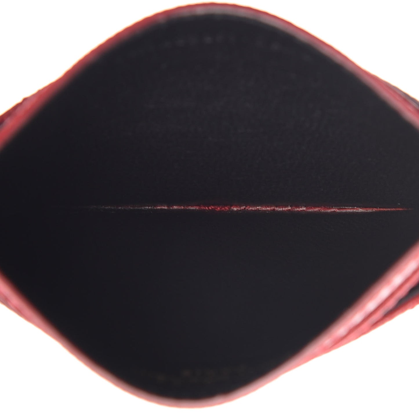 Grain De Poudre Matelasse Chevron Monogram Credit Card Case New Red