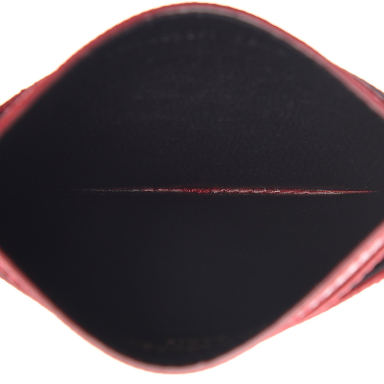 Saint Laurent Grain De Poudre Matelasse Chevron Monogram Credit Card Case New Red 5 of 10