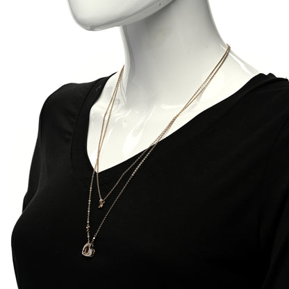 Christian Dior Crystal Heart Multi Strand Necklace Gold 2 of 5