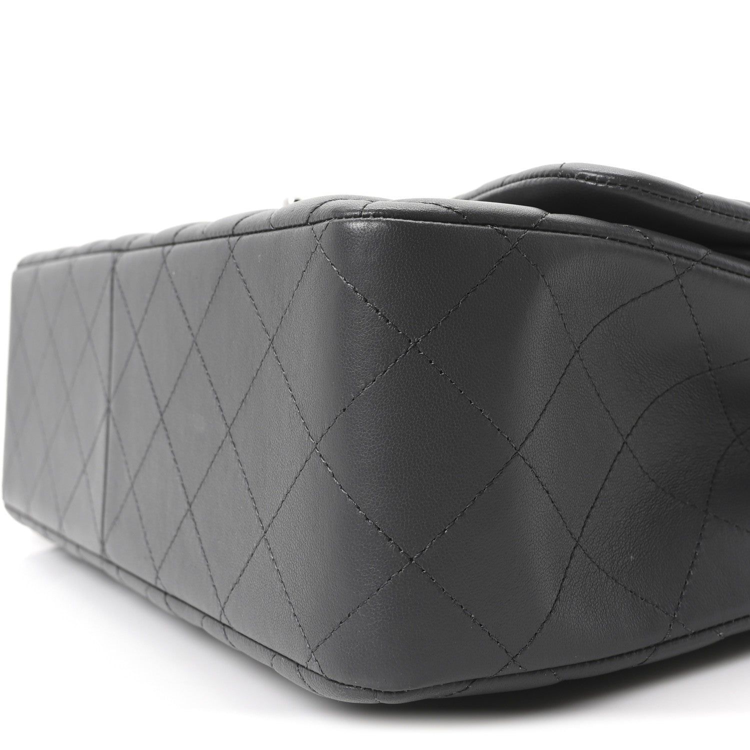 Chanel Lambskin Quilted Jumbo Double Flap Dark Grey 10 of 11
