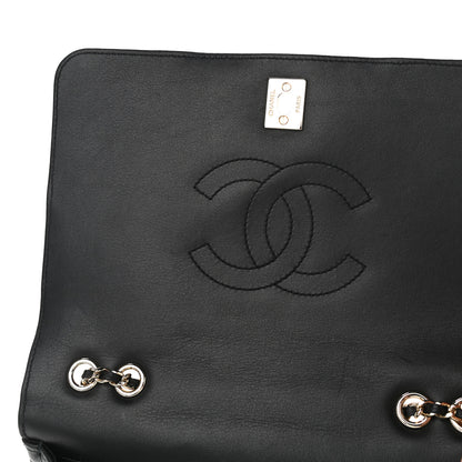Chanel Calfskin Chevron Quilted Medium Statement Flap Black 8 of 15