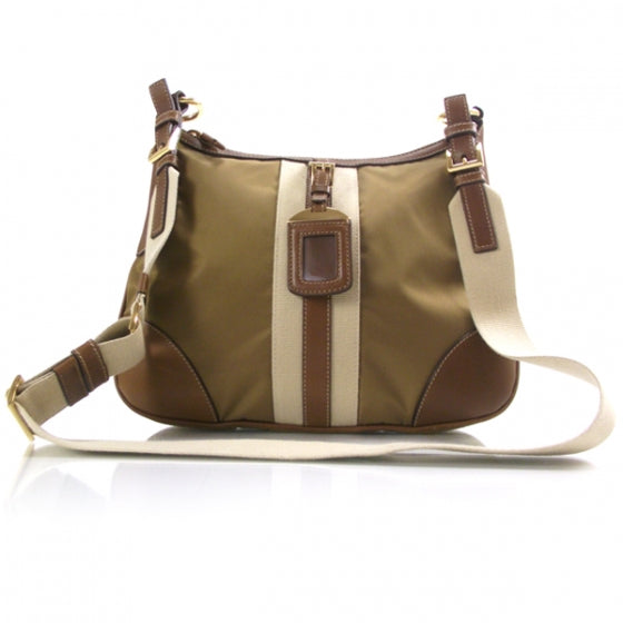 Prada Tessuto Nylon Striped Shoulder Bag 1 of 11