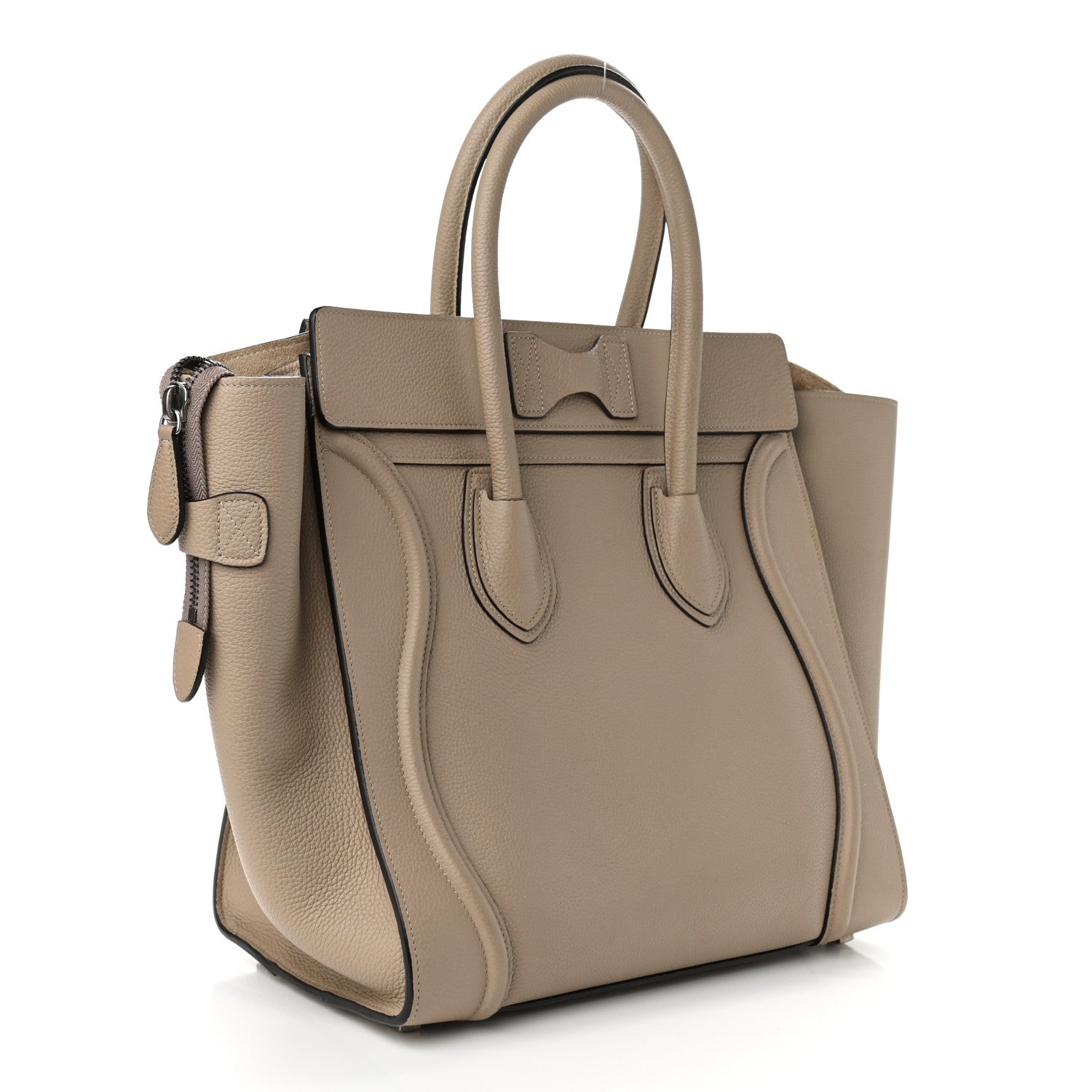Celine Drummed Calfskin Mini Luggage Dune 2 of 7