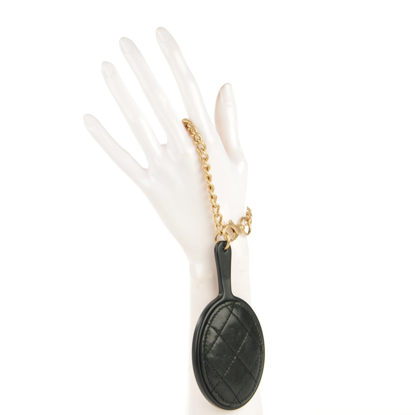 Lambskin Quilted CC Mirror Charm Black