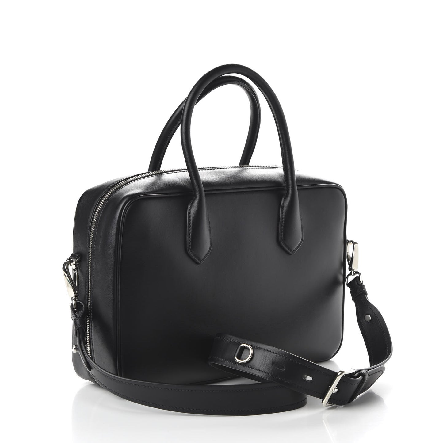 City Calfskin Racing Logo Bowler Black Fuxia