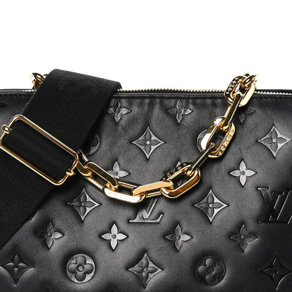 Louis Vuitton Lambskin Embossed Monogram Coussin PM Black 9 of 11