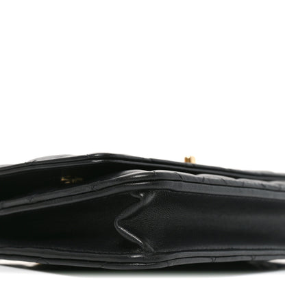 Chanel Lambskin Quilted Sweet Camellia Wallet on Chain WOC Black 10 of 12