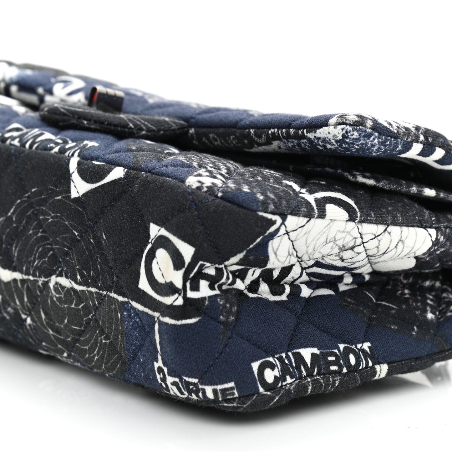 Jersey Quilted Graffiti Reissue 225 Flap Navy Blue