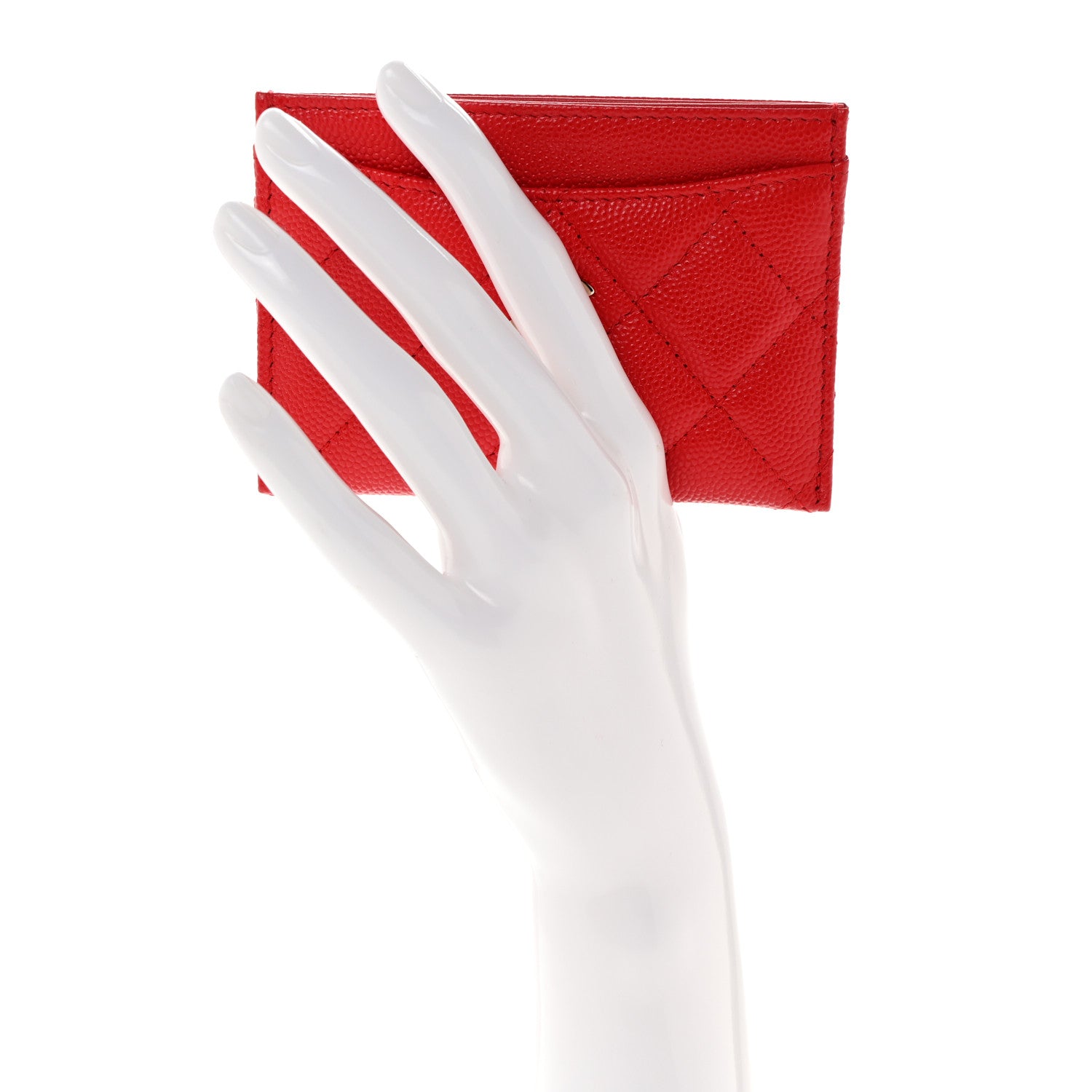 Chanel Caviar Quilted Card Holder Red 2 of 8