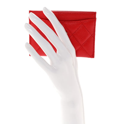 Chanel Caviar Quilted Card Holder Red 2 of 8