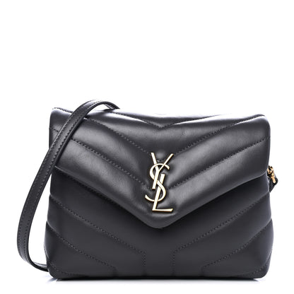 Saint Laurent Calfskin Y Quilted Monogram Toy Loulou Crossbody Bag Storm 1 of 4