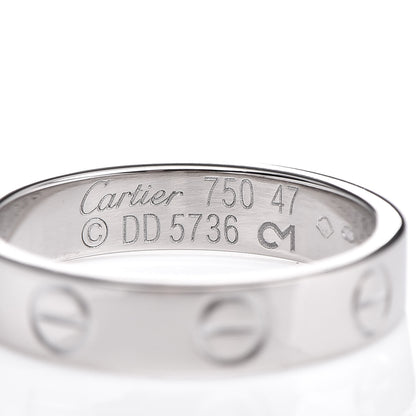 Cartier 18K White Gold 3.5mm LOVE Wedding Band Ring 47 4 4 of 5