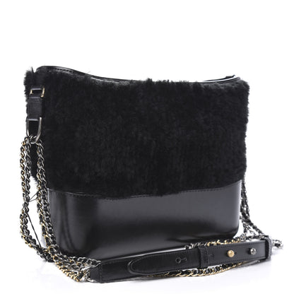 Chanel Shearling Medium Gabrielle Hobo Black 3 of 10