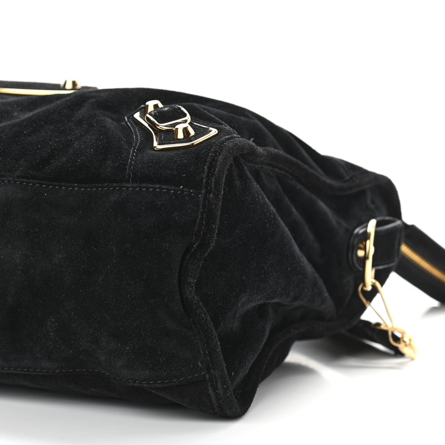 Balenciaga Baby Daim Gold Metallic Edge Hardware City Black 9 of 9