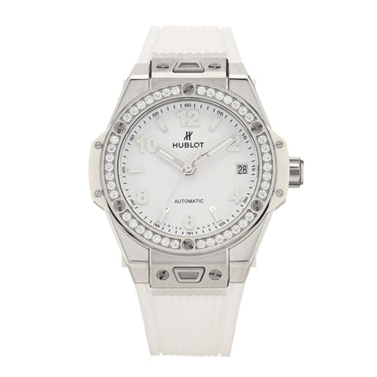 Hublot Stainless Steel Rubber Diamond Bezel 39mm Big Bang Automatic Watch White 465.SE.2010.RW.1204 1 of 5