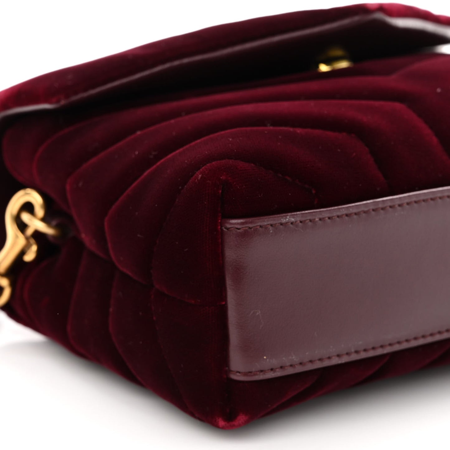 Velvet Y Quilted Monogram Toy Loulou Crossbody Bag French Burgundy