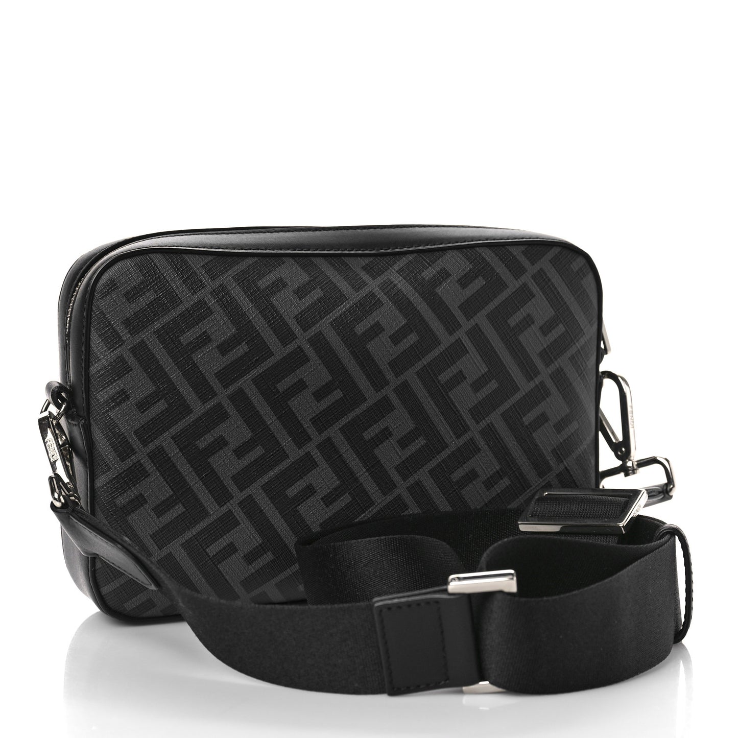 Glazed Fabric Vitello Liberty FF 1974 Diagonal Medium Camera Case Black Sunflower