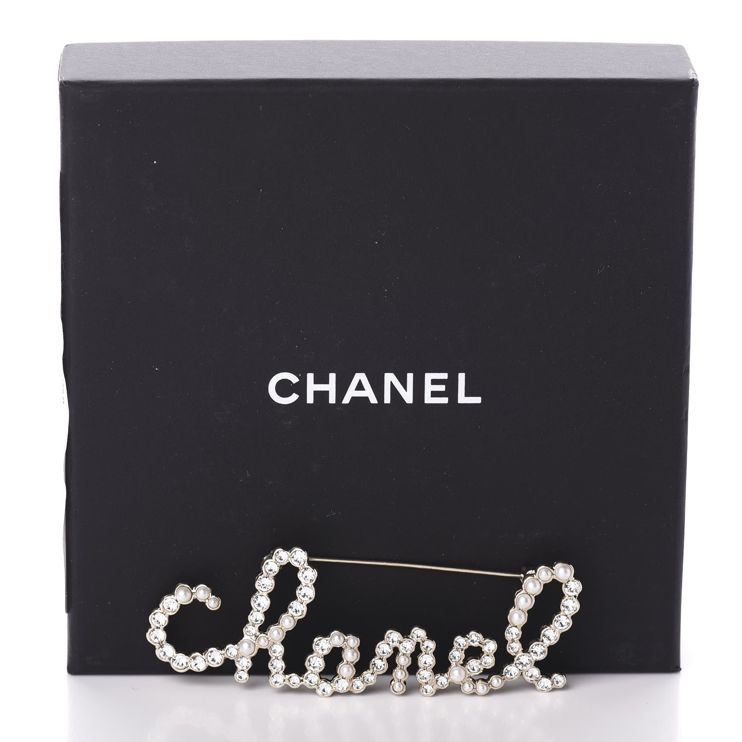 Chanel Metal Glass Swirling Pearls Brooch Pin Gold 4 of 4