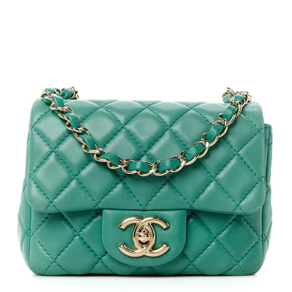 Chanel Lambskin Quilted Mini Square Flap Green 1 of 13