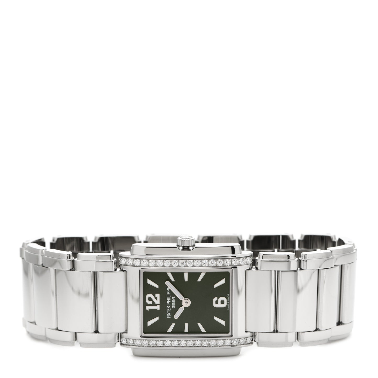 Stainless Steel Diamond 25mm Twenty-4 Quartz Watch Olive Green 4910/1200A-011