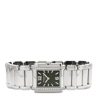 Patek Philippe Stainless Steel Diamond 25mm Twenty-4 Quartz Watch Olive Green 4910/1200A-011 2 of 5