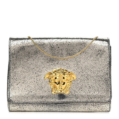 Versace Metallic Suede Palazzo Medusa Evening Bag Gold 1 of 10