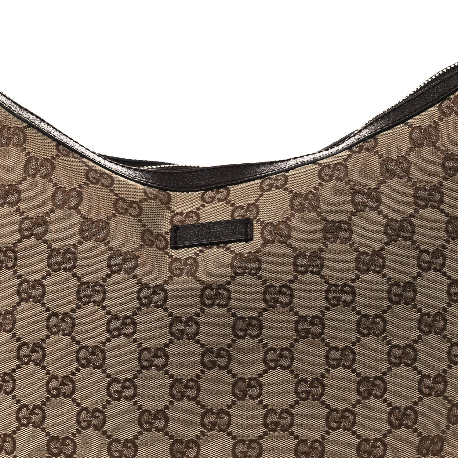 Gucci Monogram Web Medium Half Moon Hobo Dark Brown 8 of 14