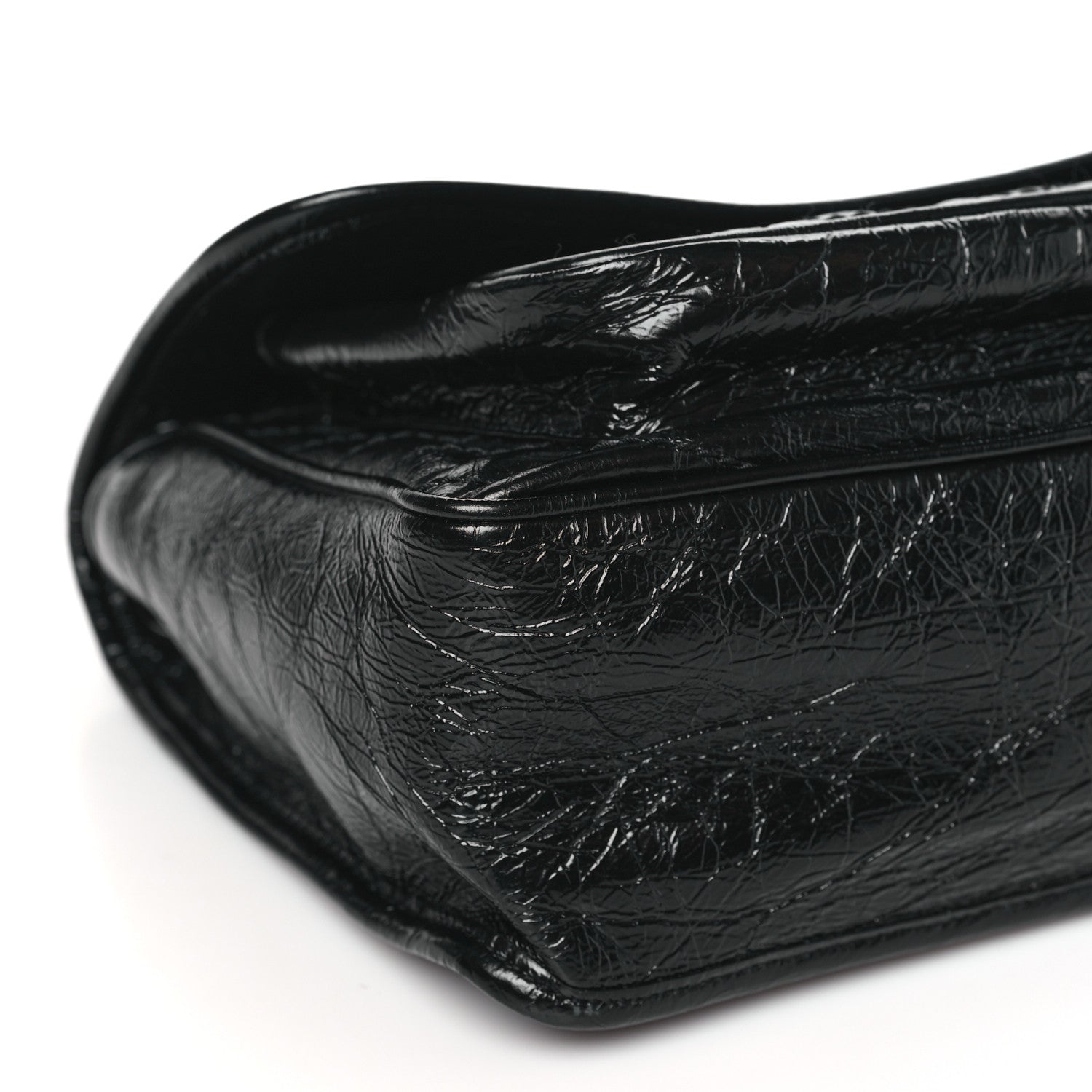 Saint Laurent SAINT LAURENT Crinkled Calfskin Matelasse Monogram Medium Niki Chain Satchel Black 7 of 9