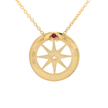 Roberto Coin 18K Yellow Gold Diamond Tiny Treasurers Compass Pendant Necklace 5 of 5