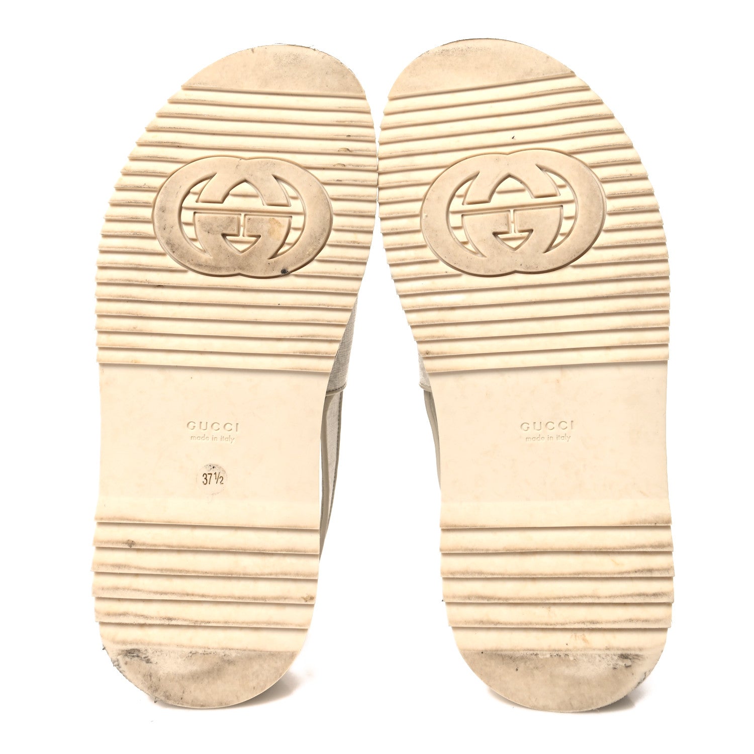 Gucci GG Supreme Monogram Granada Kid Angelina Platform 35mm Slingback Sandals 37.5 White Mystic White 6 of 9