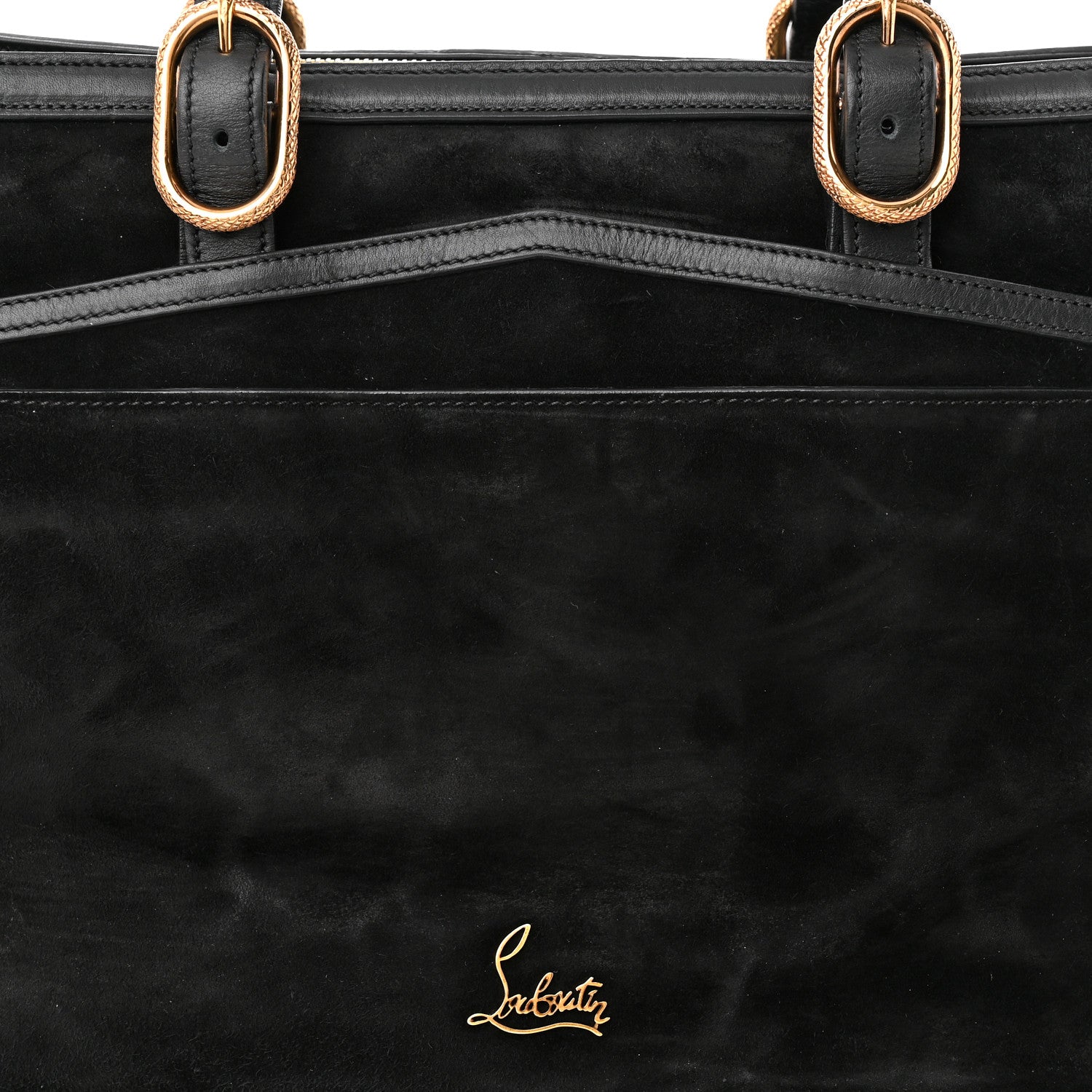 Christian Louboutin Suede Calfskin Farida Bowler Bag Black 8 of 12