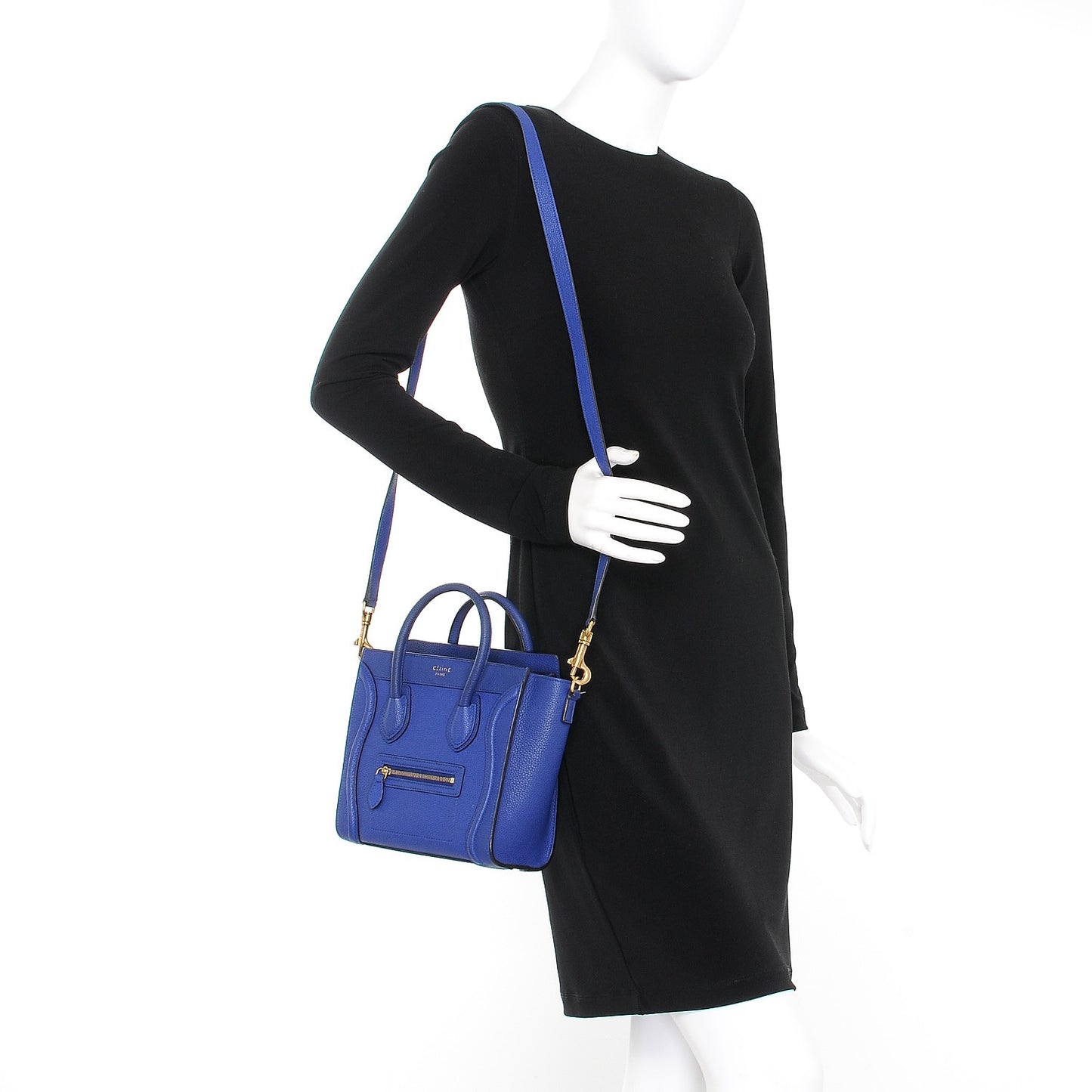 Drummed Calfskin Nano Luggage Indigo