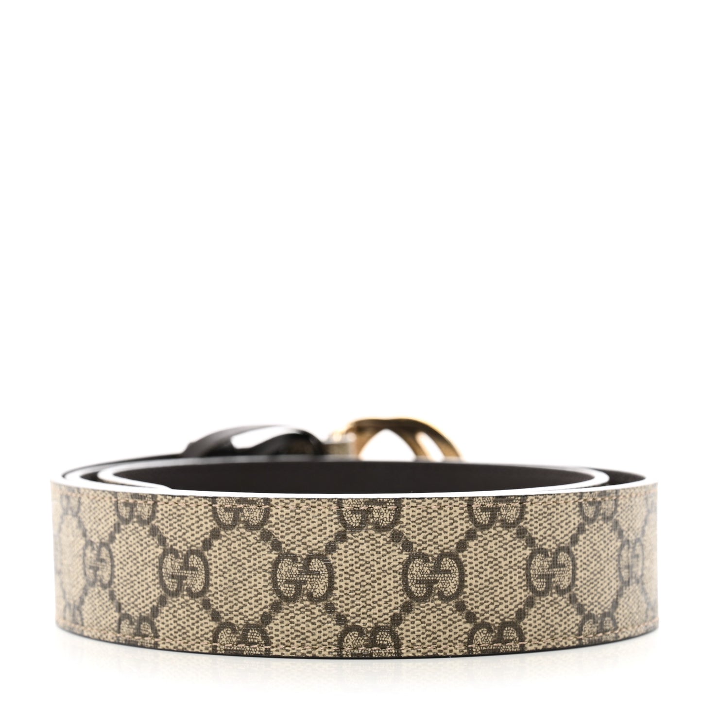 GG Supreme Monogram Interlocking G 37mm Belt 95 38 Beige Ebony Cocoa