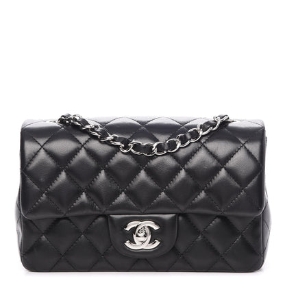 Chanel Lambskin Quilted Mini Rectangular Flap Black 1 of 8