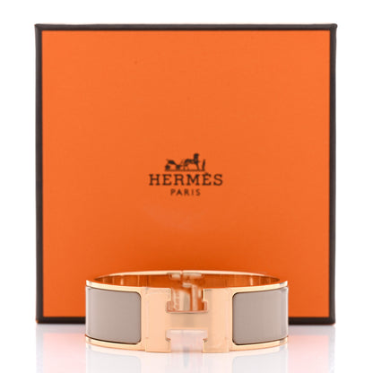 Hermes Enamel Wide Clic Clac H Bracelet GM Marron Glace 6 of 6