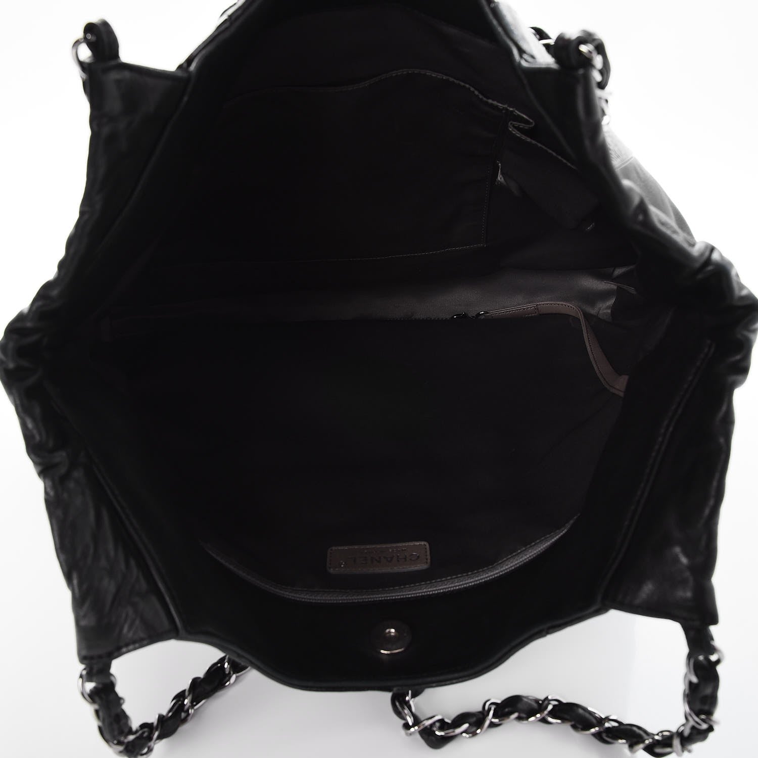 Chanel Patent Calfskin Patchwork Brooklyn Tote Black 5 of 8