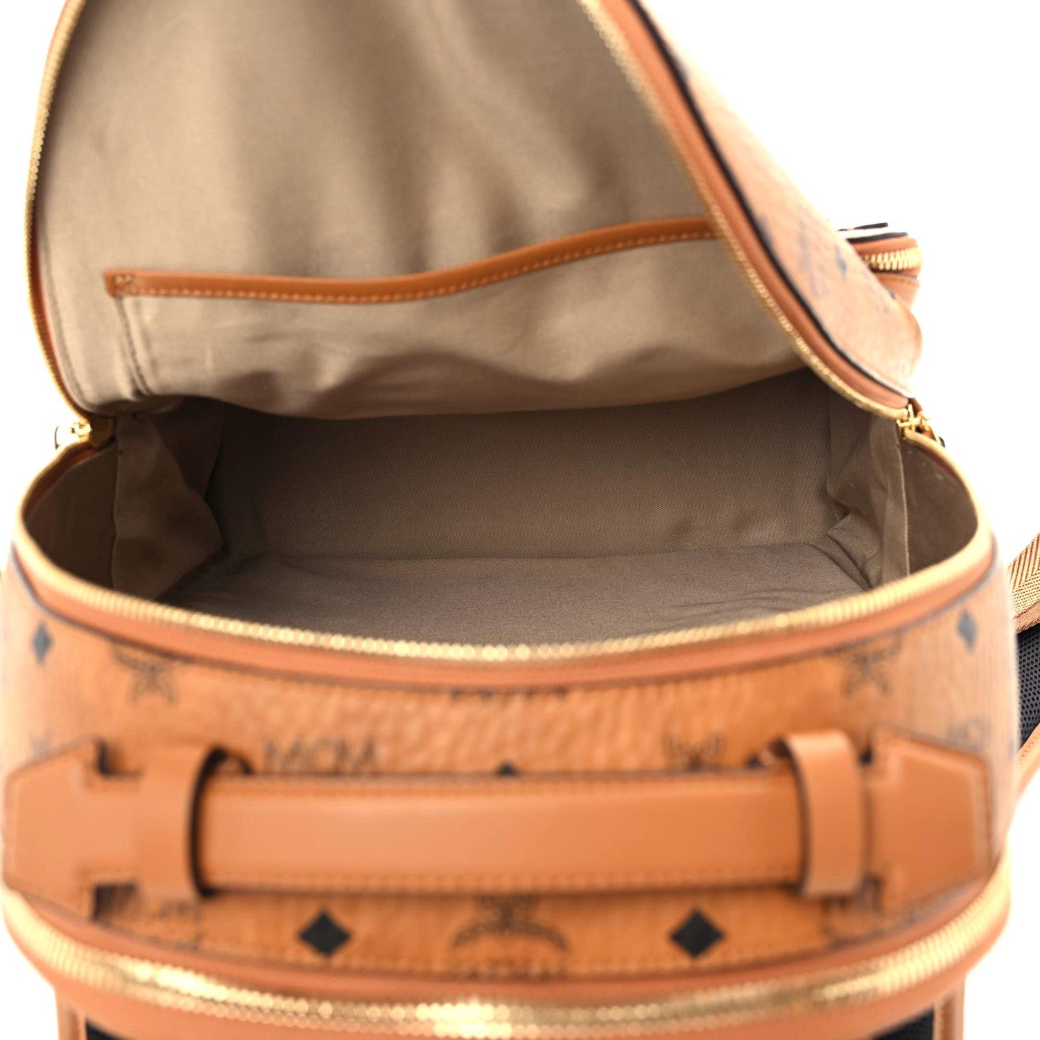 MCM Visetos Mens Medium Stark Backpack Cognac 7 of 8