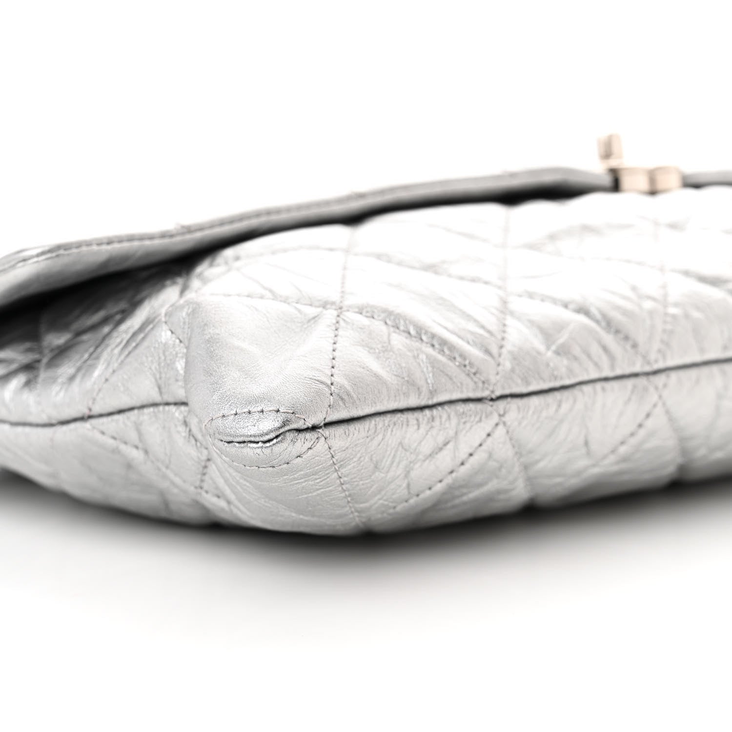 Chanel Metallic Crumpled Calfskin Big Bang Large Flap Bag Silver 10 of 14