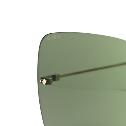 Gucci Acetate Detachable Charm Square Frame Sunglasses GG1147S Green 8 of 9
