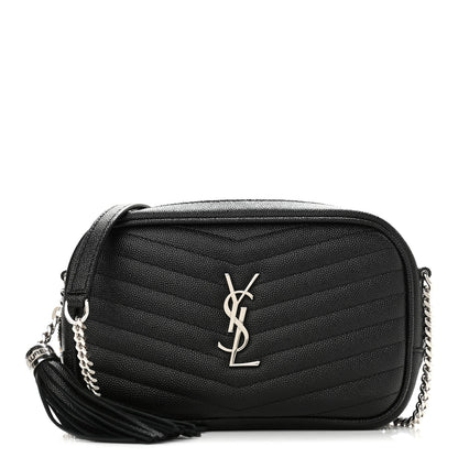 Saint Laurent Grain De Poudre Matelasse Monogram Mini Lou Camera Bag Black 1 of 10