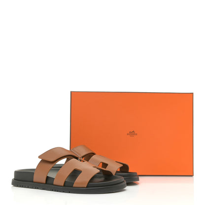 Hermes Calfskin Womens Chypre Sandals 37 Naturel 9 of 9