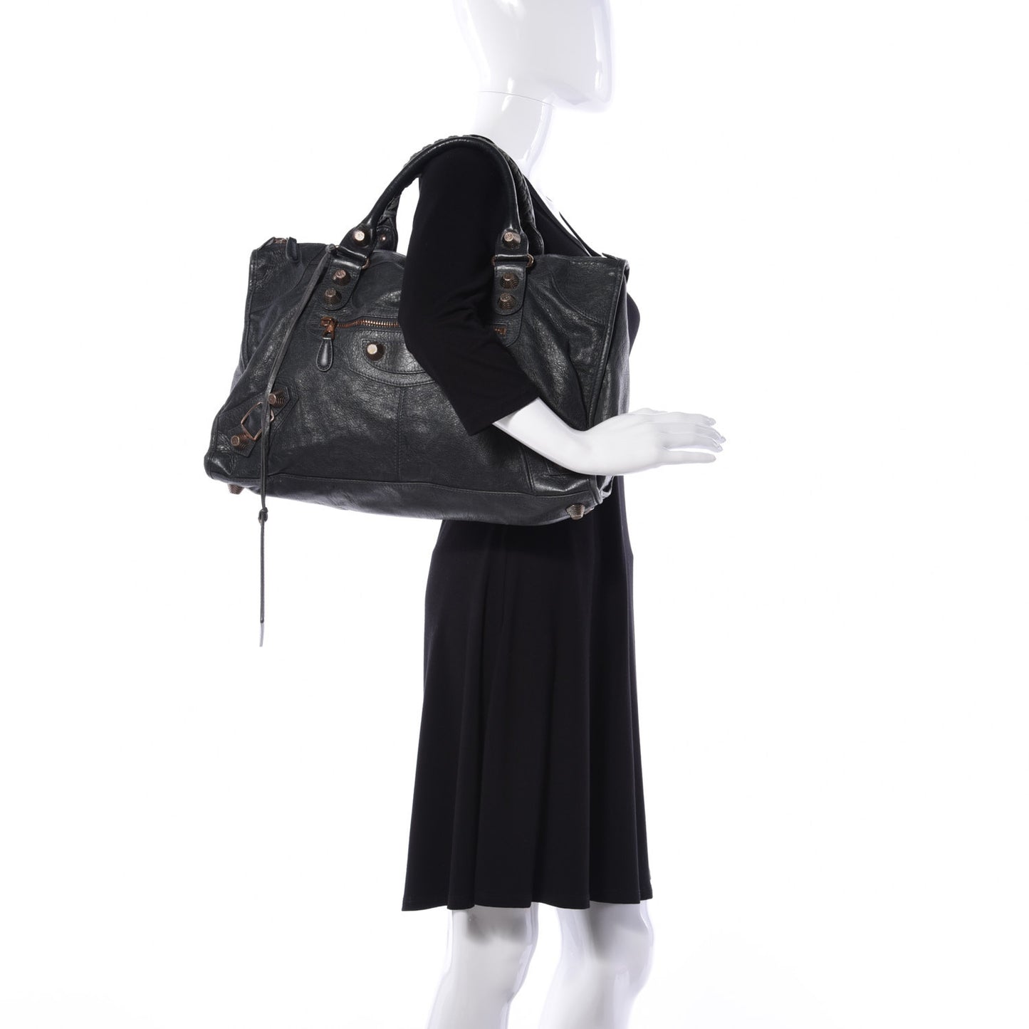 Agneau Giant 21 Rose Gold Hardware Work Anthracite