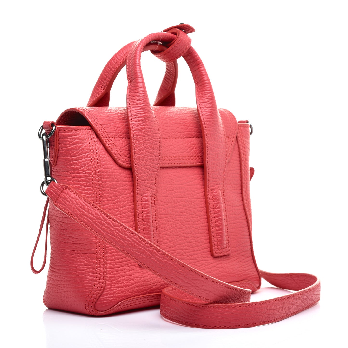 Textured Calfskin Mini Pashli Satchel Raspberry