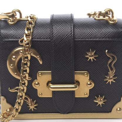 Prada Saffiano Astrology Mini Cahier Bag Black 9 of 10