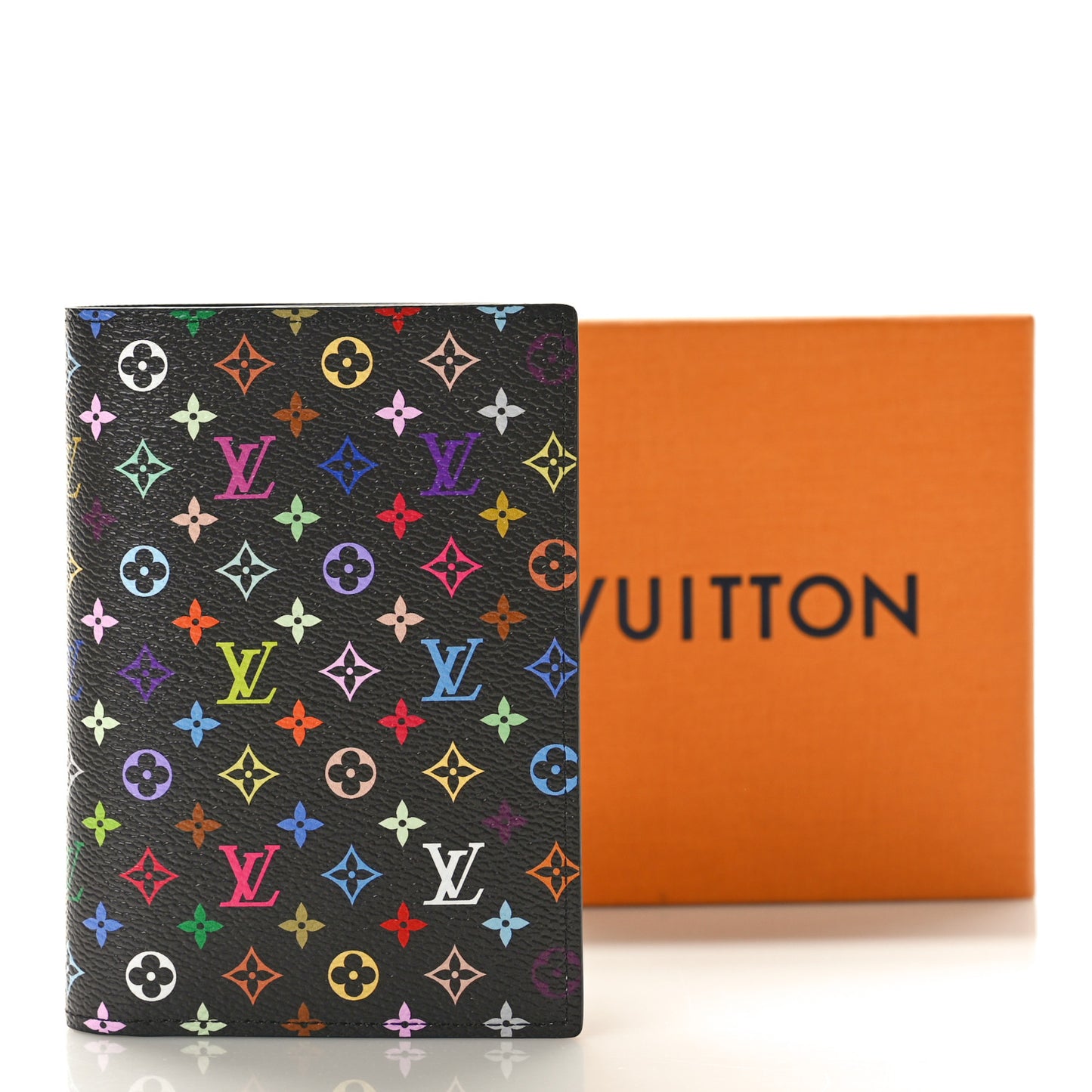 LV X TM Monogram Multicolor Passport Cover Black