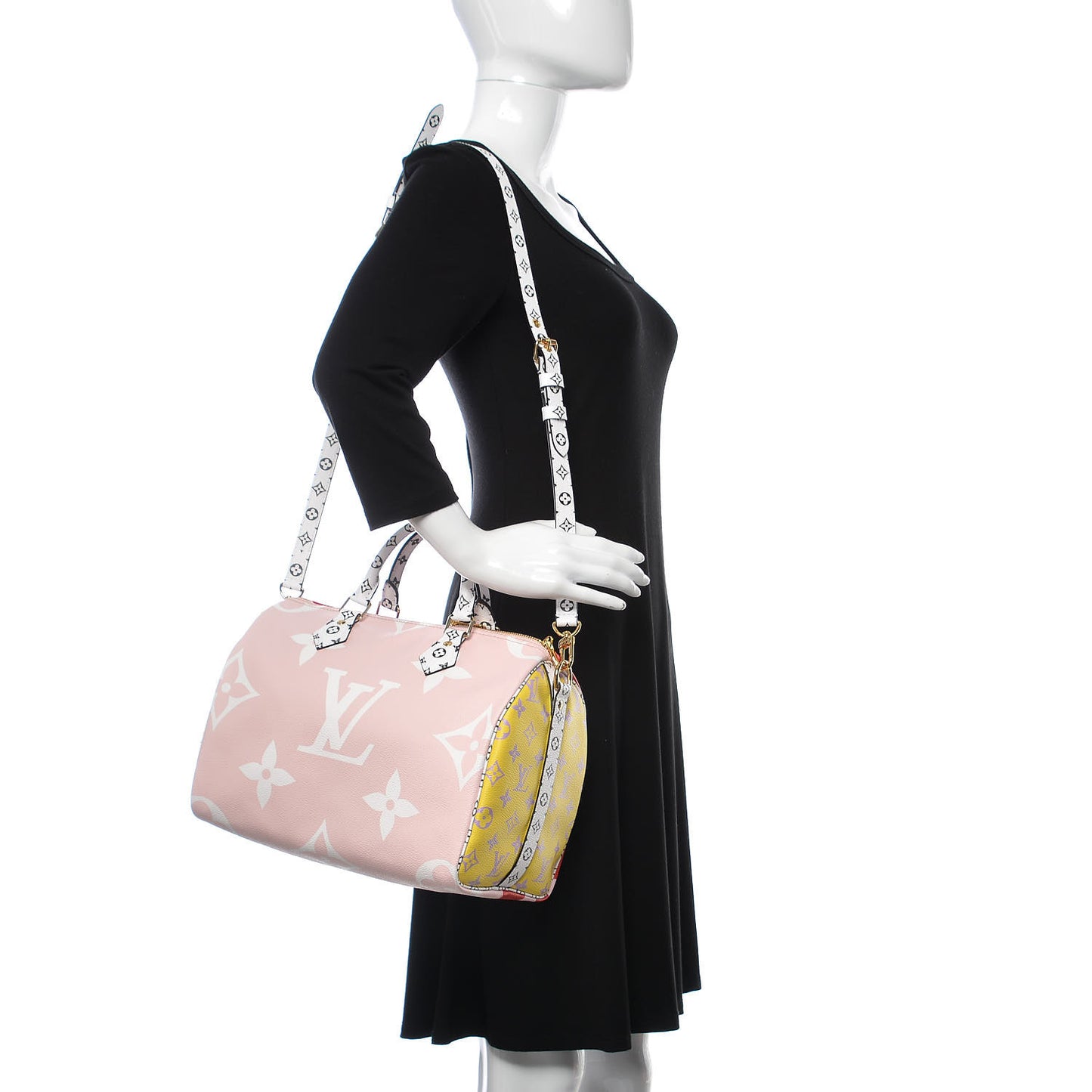 Monogram Giant Speedy Bandouliere 30 Rouge