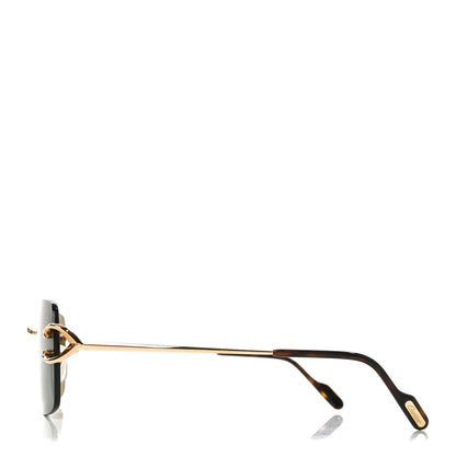 Cartier Metal Rimless C Decor Sunglasses CT0330S Gold Green 4 of 7