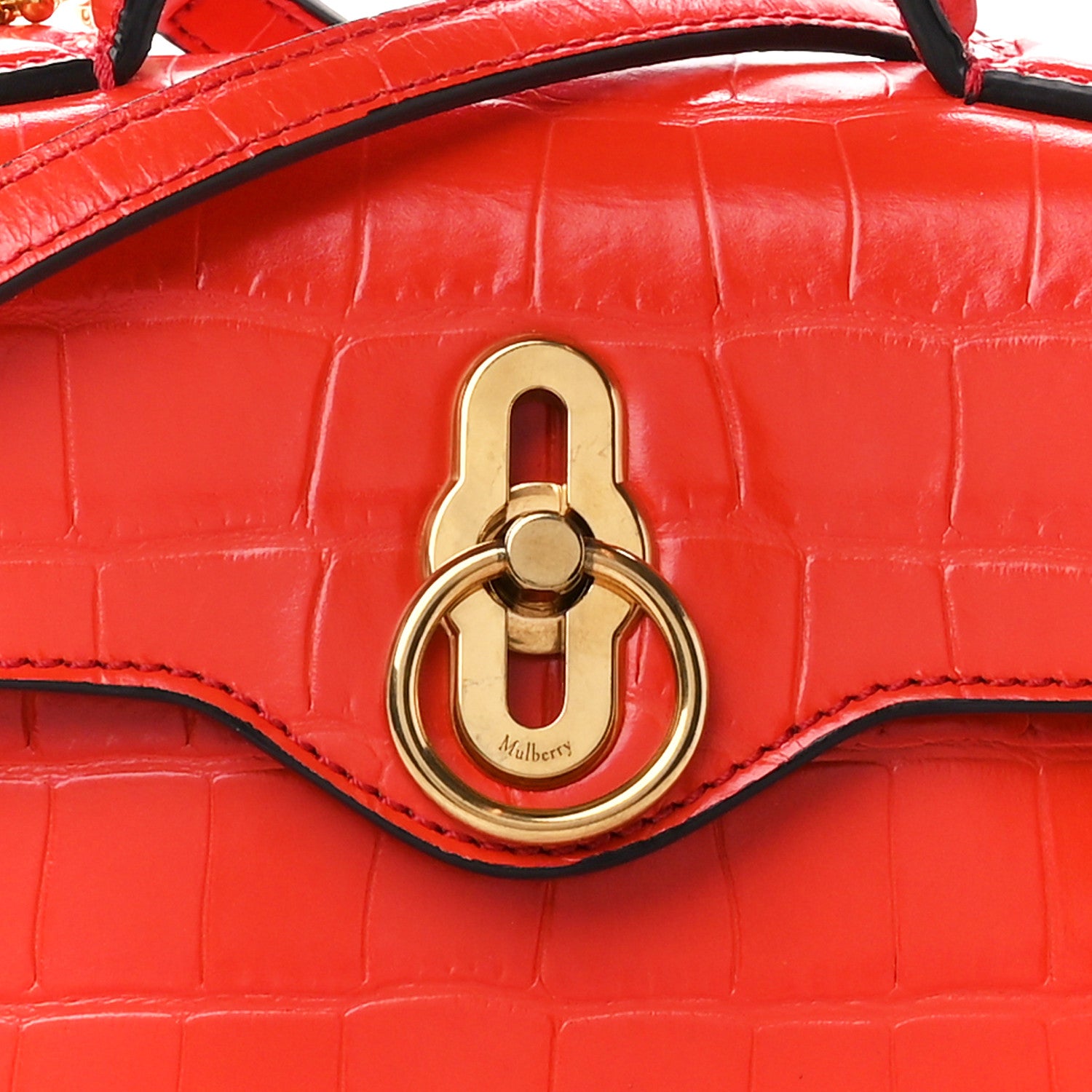 Mulberry Shiny Crocodile Embossed Micro Seaton Hibiscus Red 9 of 11